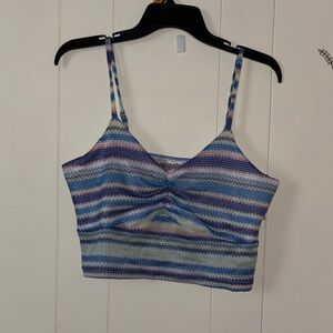 No Boundaries Multicolor Striped Crop Top
